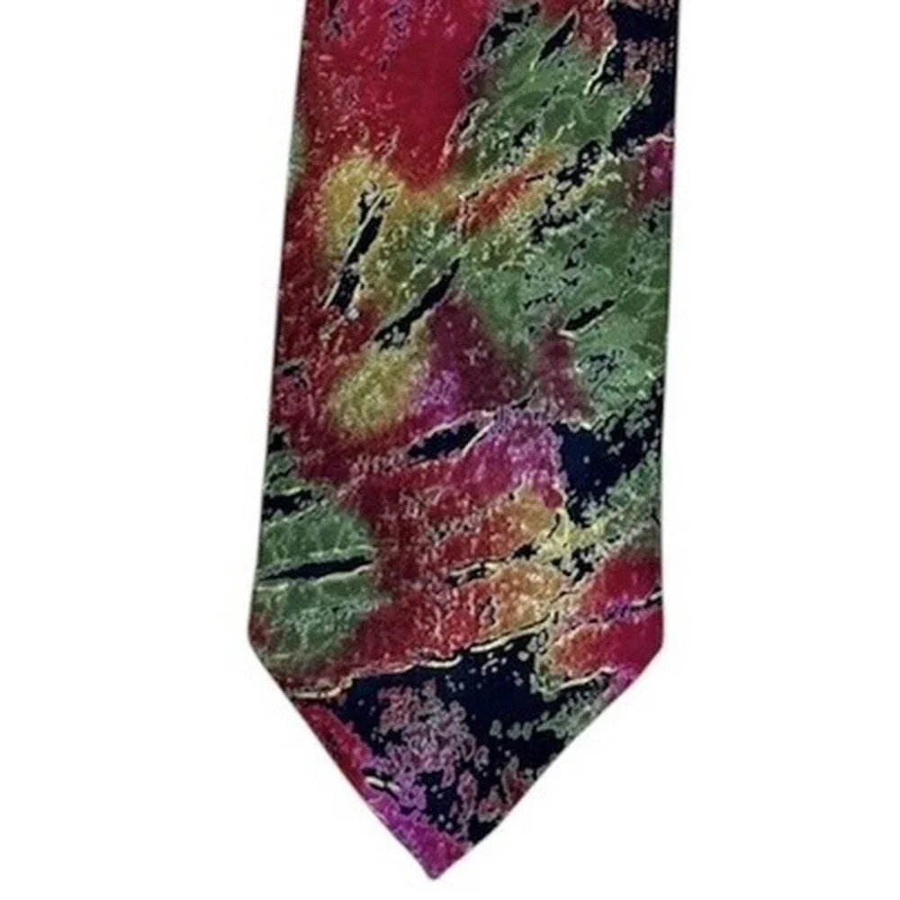 Vintage Classico New York Abstract Art Neck Tie Retro 90s Colorful Mens